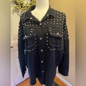 Black denim jacket